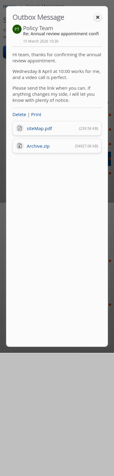 SecureMessaging > 07 Outbox Dialog